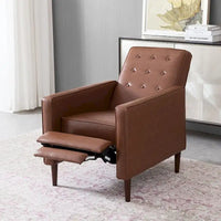 Fauteuil inclinable moderne mid-century en tissu avec pieds en bouleau par Christopher Knight Home
