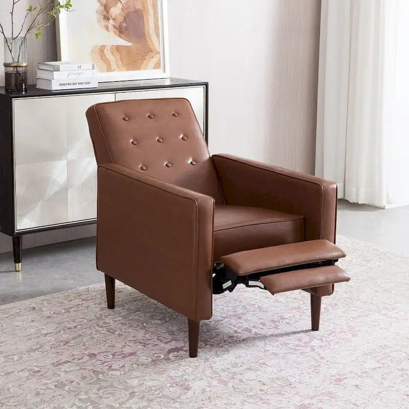 Fauteuil inclinable moderne mid-century en tissu avec pieds en bouleau par Christopher Knight Home