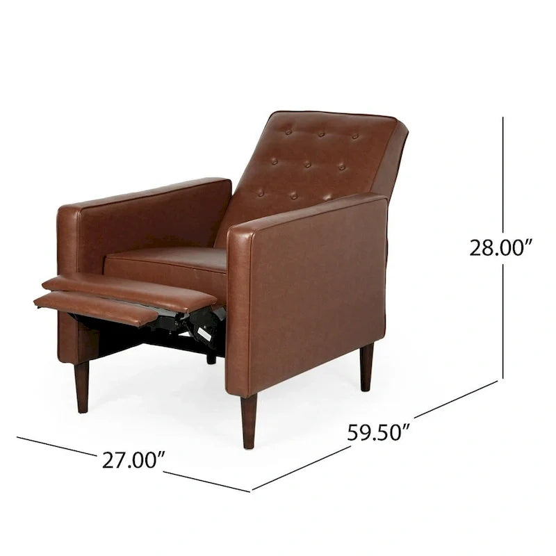 Fauteuil inclinable moderne mid-century en tissu avec pieds en bouleau par Christopher Knight Home