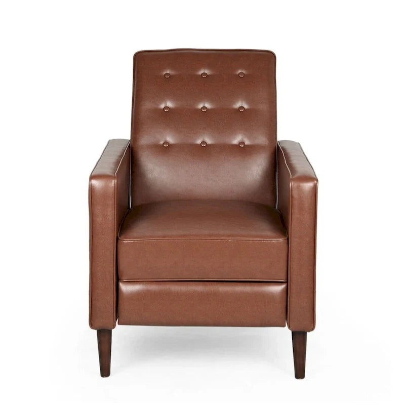 Fauteuil inclinable moderne mid-century en tissu avec pieds en bouleau par Christopher Knight Home