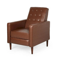 Fauteuil inclinable moderne mid-century en tissu avec pieds en bouleau par Christopher Knight Home