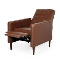 Fauteuil inclinable moderne mid-century en tissu avec pieds en bouleau par Christopher Knight Home