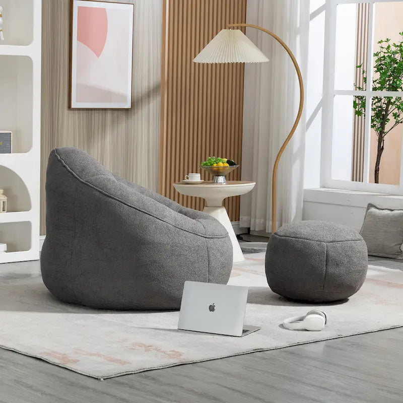 Fauteuil poire lit avec repose-pieds