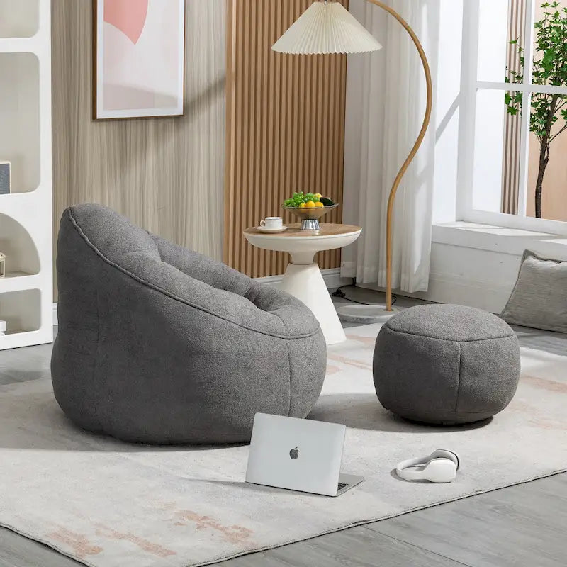 Fauteuil poire lit avec repose-pieds