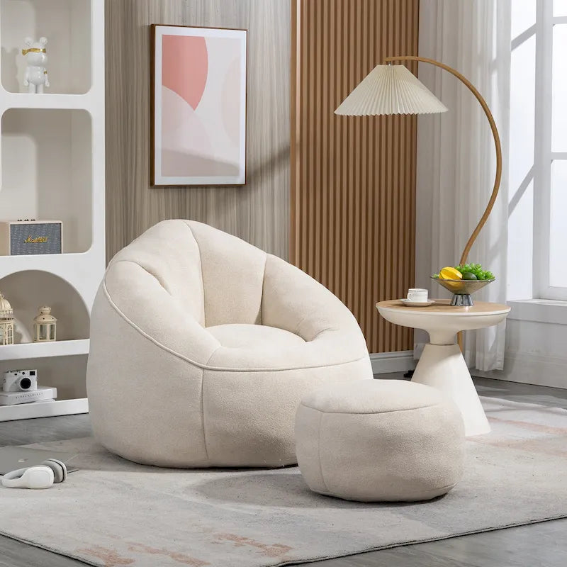 Fauteuil poire lit avec repose-pieds