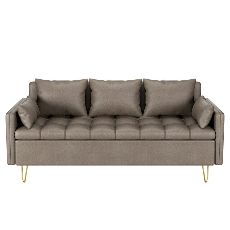 Canapé 3 places en cuir GIMMYFIVE avec coussin, canapé de salon