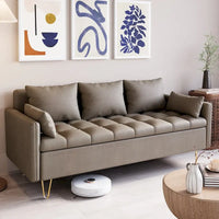 Canapé 3 places en cuir GIMMYFIVE avec coussin, canapé de salon