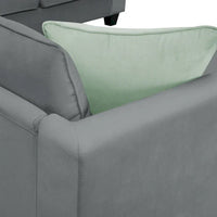 Canapé Sectionnel Modulable 7 Places Forme L 112 pouces avec Pouf et Trois Coussins - 112L x 87P x 33H pouces