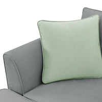 Canapé Sectionnel Modulable 7 Places Forme L 112 pouces avec Pouf et Trois Coussins - 112L x 87P x 33H pouces