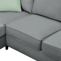Canapé Sectionnel Modulable 7 Places Forme L 112 pouces avec Pouf et Trois Coussins - 112L x 87P x 33H pouces