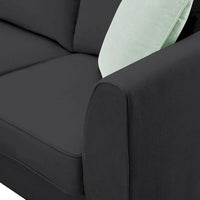 Canapé Sectionnel Modulable 7 Places Forme L 112 pouces avec Pouf et Trois Coussins - 112L x 87P x 33H pouces