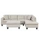 Canapé sectionnel moderne en L 104.5 pouces avec pouf de rangement et méridienne réversible - 104.5L x 74.5P x 33.5H