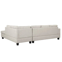 Canapé sectionnel moderne en L 104.5 pouces avec pouf de rangement et méridienne réversible - 104.5L x 74.5P x 33.5H
