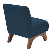 Fauteuil d'appoint sans accoudoirs en velours côtelé avec pieds en bois massif et assise rembourrée