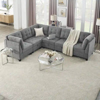 Canapé sectionnel modulable à combinaison DIY, gris