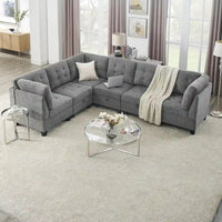 Canapé sectionnel modulable à combinaison DIY, gris