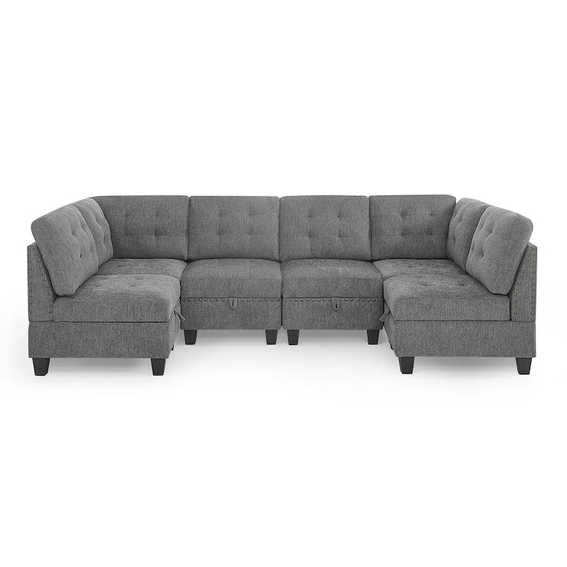 Canapé sectionnel modulable à combinaison DIY, gris