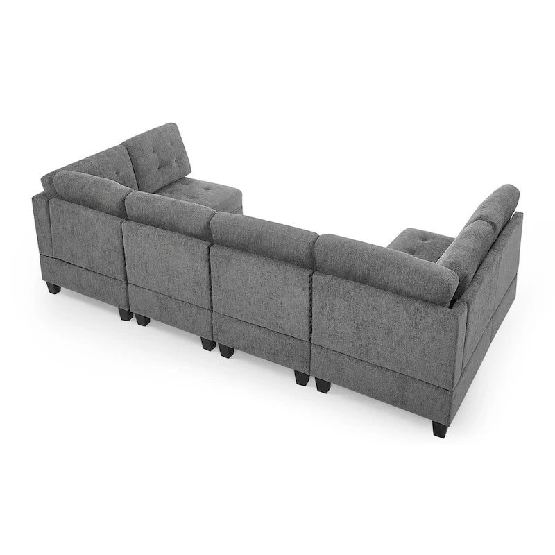 Canapé sectionnel modulable à combinaison DIY, gris
