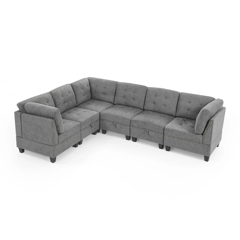 Canapé sectionnel modulable à combinaison DIY, gris