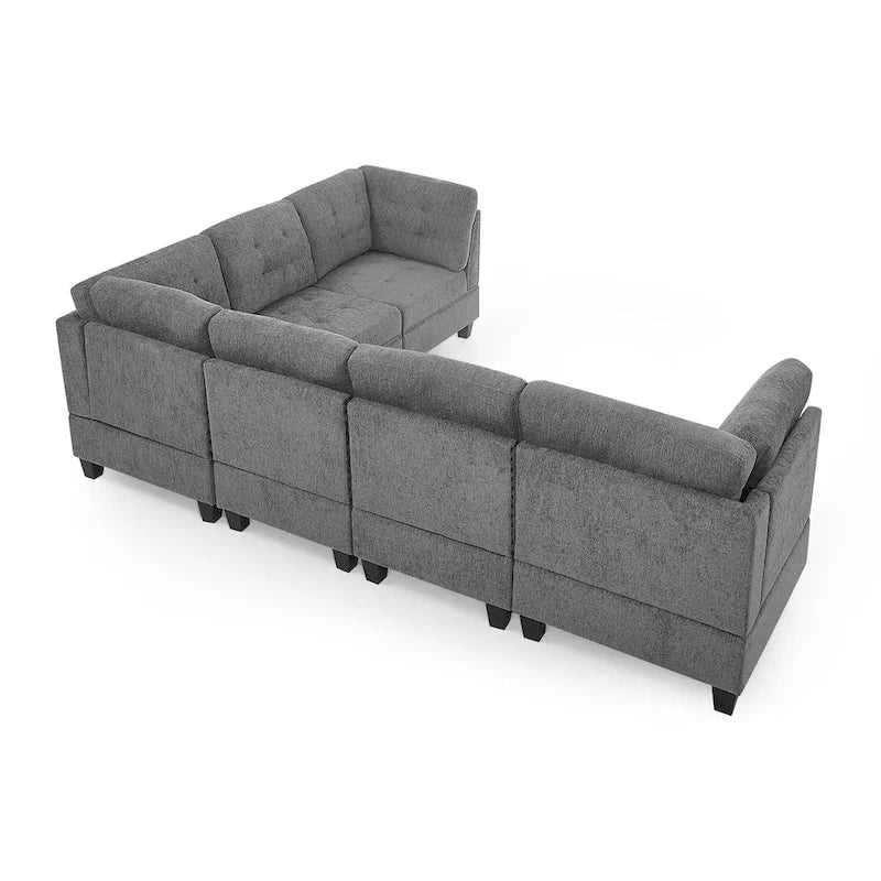 Canapé sectionnel modulable à combinaison DIY, gris