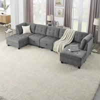 Canapé sectionnel modulable à combinaison DIY, gris