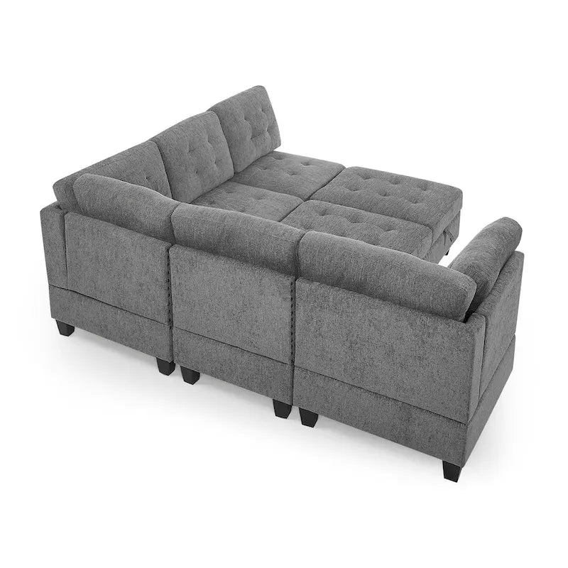 Canapé sectionnel modulable à combinaison DIY, gris