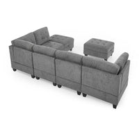 Canapé sectionnel modulable à combinaison DIY, gris