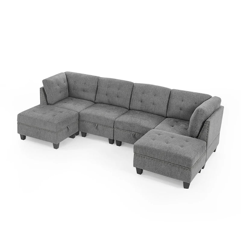 Canapé sectionnel modulable à combinaison DIY, gris