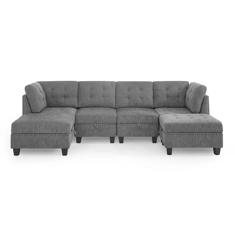 Canapé sectionnel modulable à combinaison DIY, gris