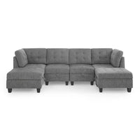 Canapé sectionnel modulable à combinaison DIY, gris