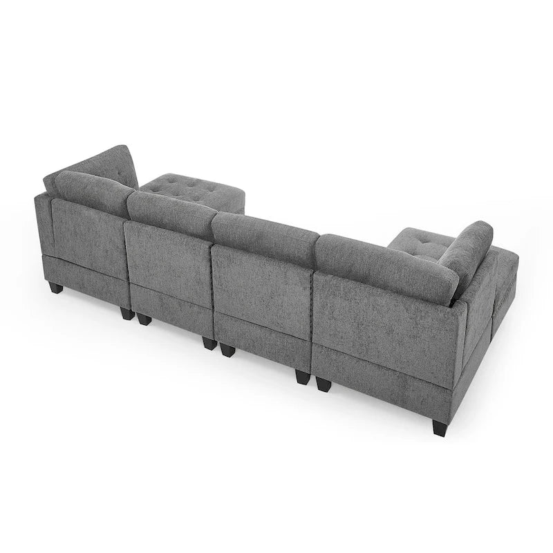 Canapé sectionnel modulable à combinaison DIY, gris