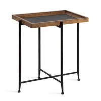 Table d'appoint Kate and Laurel Macabe en bois et fer - 19,75x13,5x23,25