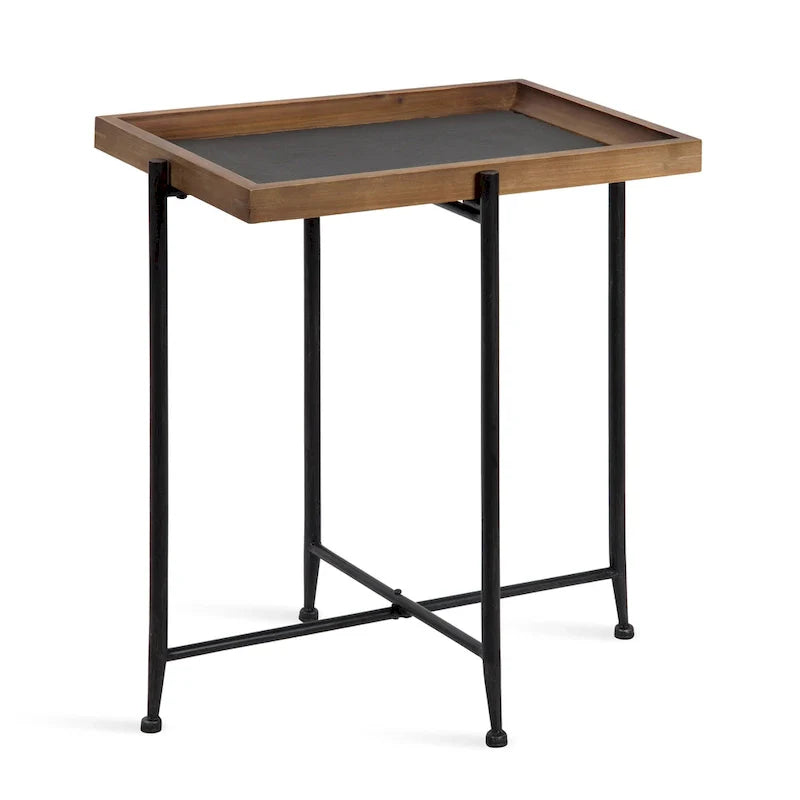 Table d'appoint Kate and Laurel Macabe en bois et fer - 19,75x13,5x23,25