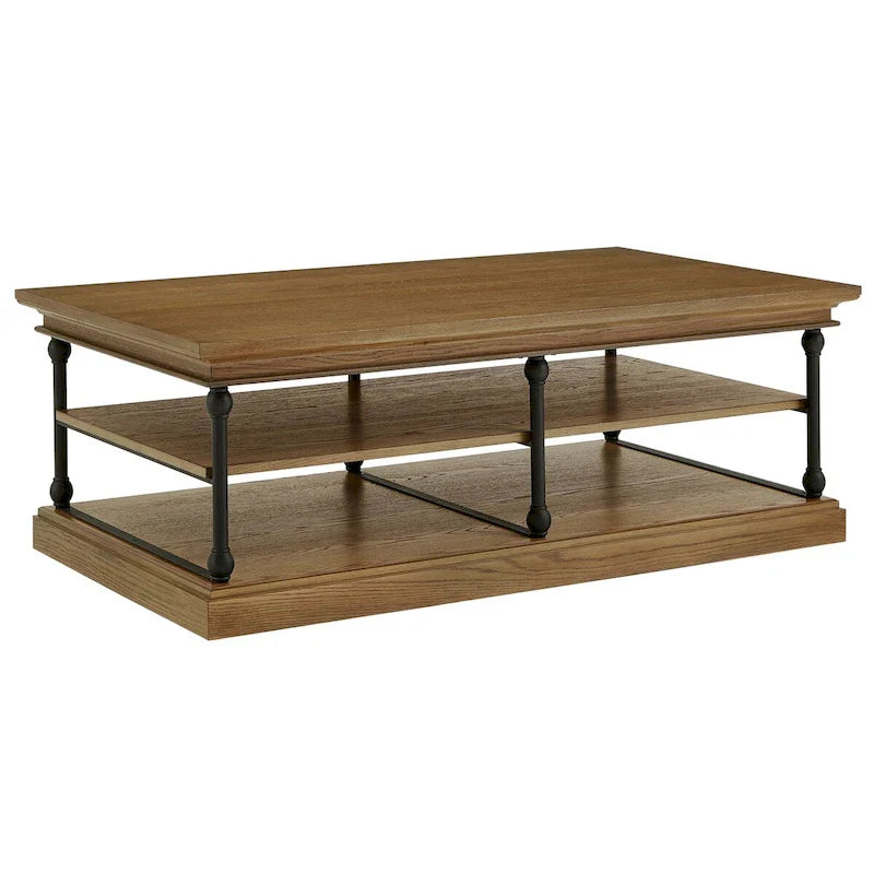 Table basse Barnstone Cornice Rectangle avec étagère de rangement par iNSPIRE Q Artisan