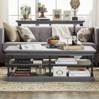 Table basse Barnstone Cornice Rectangle avec étagère de rangement par iNSPIRE Q Artisan