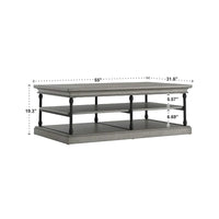 Table basse Barnstone Cornice Rectangle avec étagère de rangement par iNSPIRE Q Artisan