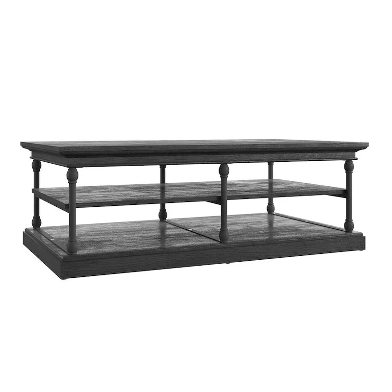 Table basse Barnstone Cornice Rectangle avec étagère de rangement par iNSPIRE Q Artisan