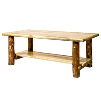 Table basse Montana Woodworks Glacier Country Collection avec étagère, finition teintée et laquée