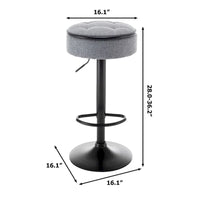 Lot de 2 tabourets de bar ronds de rangement, tabouret de bar réglable en hauteur en similicuir, tabouret pivotant à 360°, chaise de bar sans accoudoirs