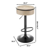 Lot de 2 tabourets de bar ronds de rangement, tabouret de bar réglable en hauteur en similicuir, tabouret pivotant à 360°, chaise de bar sans accoudoirs