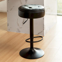 Lot de 2 tabourets de bar ronds de rangement, tabouret de bar réglable en hauteur en similicuir, tabouret pivotant à 360°, chaise de bar sans accoudoirs
