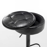 Lot de 2 tabourets de bar ronds de rangement, tabouret de bar réglable en hauteur en similicuir, tabouret pivotant à 360°, chaise de bar sans accoudoirs