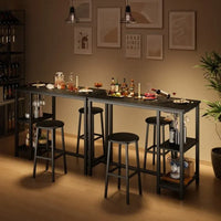 Ensemble table de bar et 2 tabourets pour coin petit-déjeuner, salle à manger, salon, cuisine, salle à manger