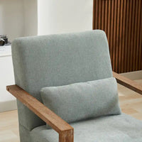 Fauteuil d'appoint moderne pivotant 30,3 W avec accoudoirs en bois massif