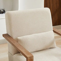 Fauteuil d'appoint moderne pivotant 30,3 W avec accoudoirs en bois massif