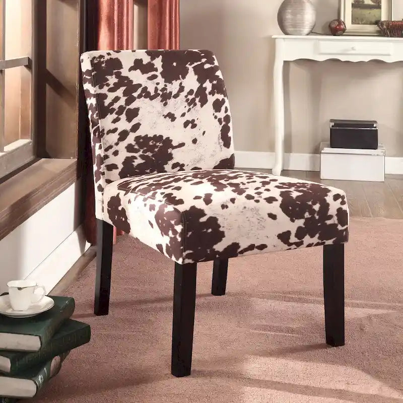 Fauteuil d'appoint US Pride Furniture en tissu moucheté avec pieds en bois massif (Lot de 2)