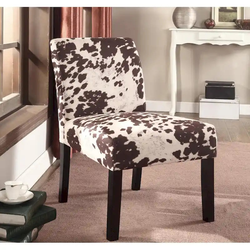 Fauteuil d'appoint US Pride Furniture en tissu moucheté avec pieds en bois massif (Lot de 2)