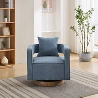 Fauteuil pivotant d'appoint à dossier ouvert 29,1W avec base patinée