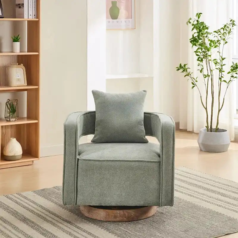 Fauteuil d'appoint pivotant à dossier ouvert 29,1 pouces de large avec base vieillie