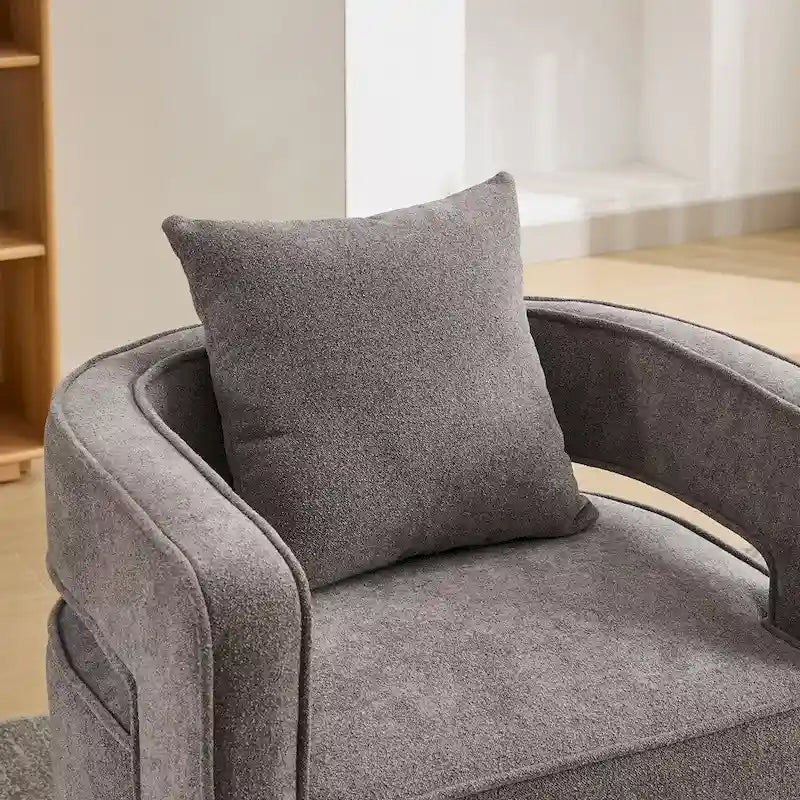 Fauteuil d'appoint pivotant à dossier ouvert 29,1 pouces de large avec base vieillie